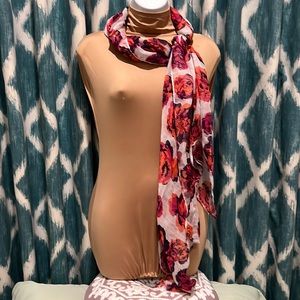 Scarf- Hot Pink/Orange/Purple/White Beautiful Bright Floral Print